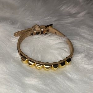 pyramid studded leopard bracelet